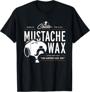 Peanuts Snoopy Moustache Wax , Blue, S T-Shirt - T-Shirt | Black