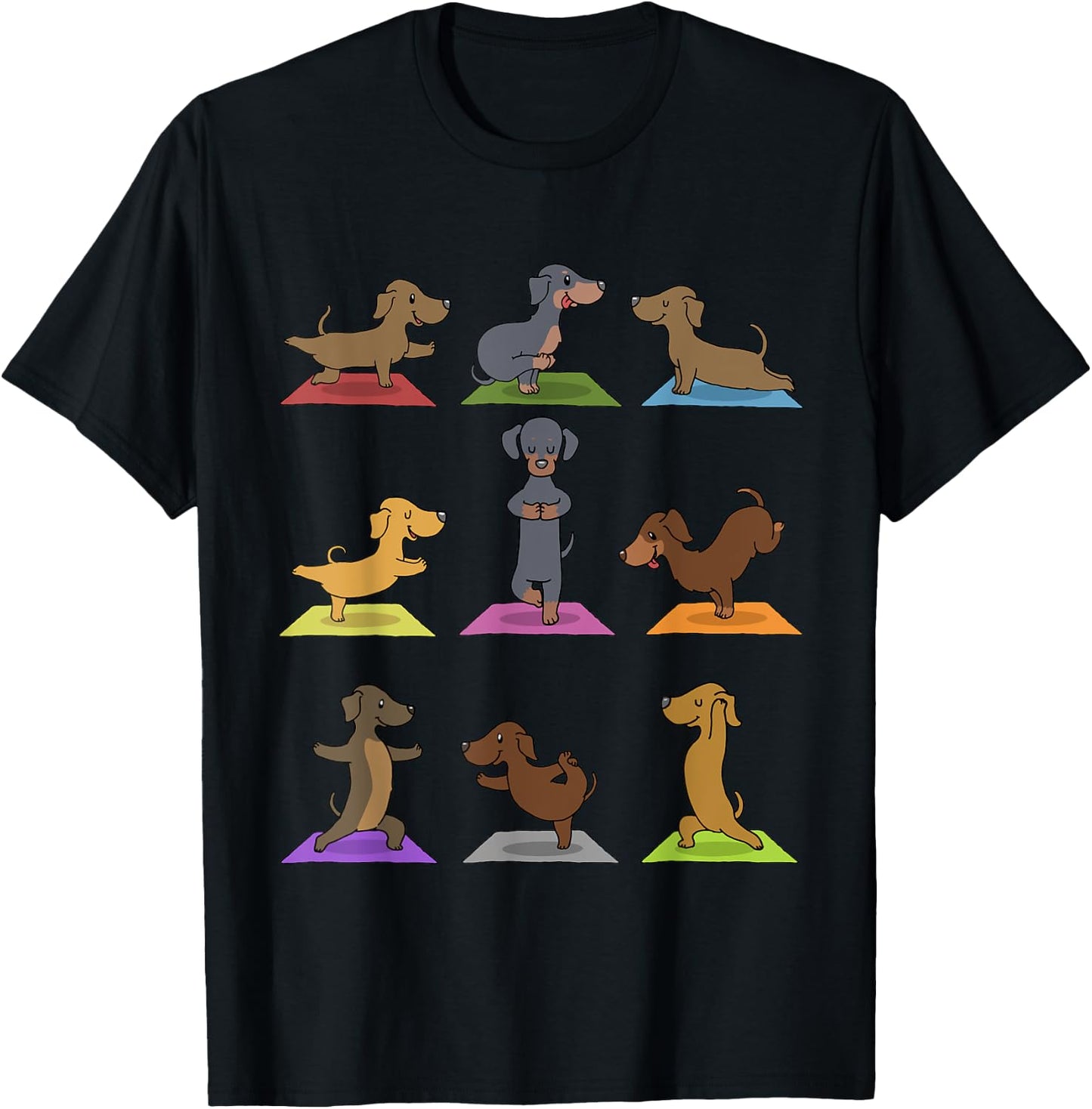 Dachshund Yoga T-Shirt - T-Shirt | Black