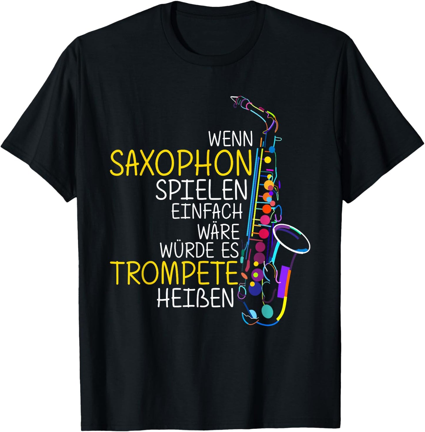 Saxophon Bestes Musikinstrument Spruch Saxophon Musiker T-Shirt - T-Shirt | Black