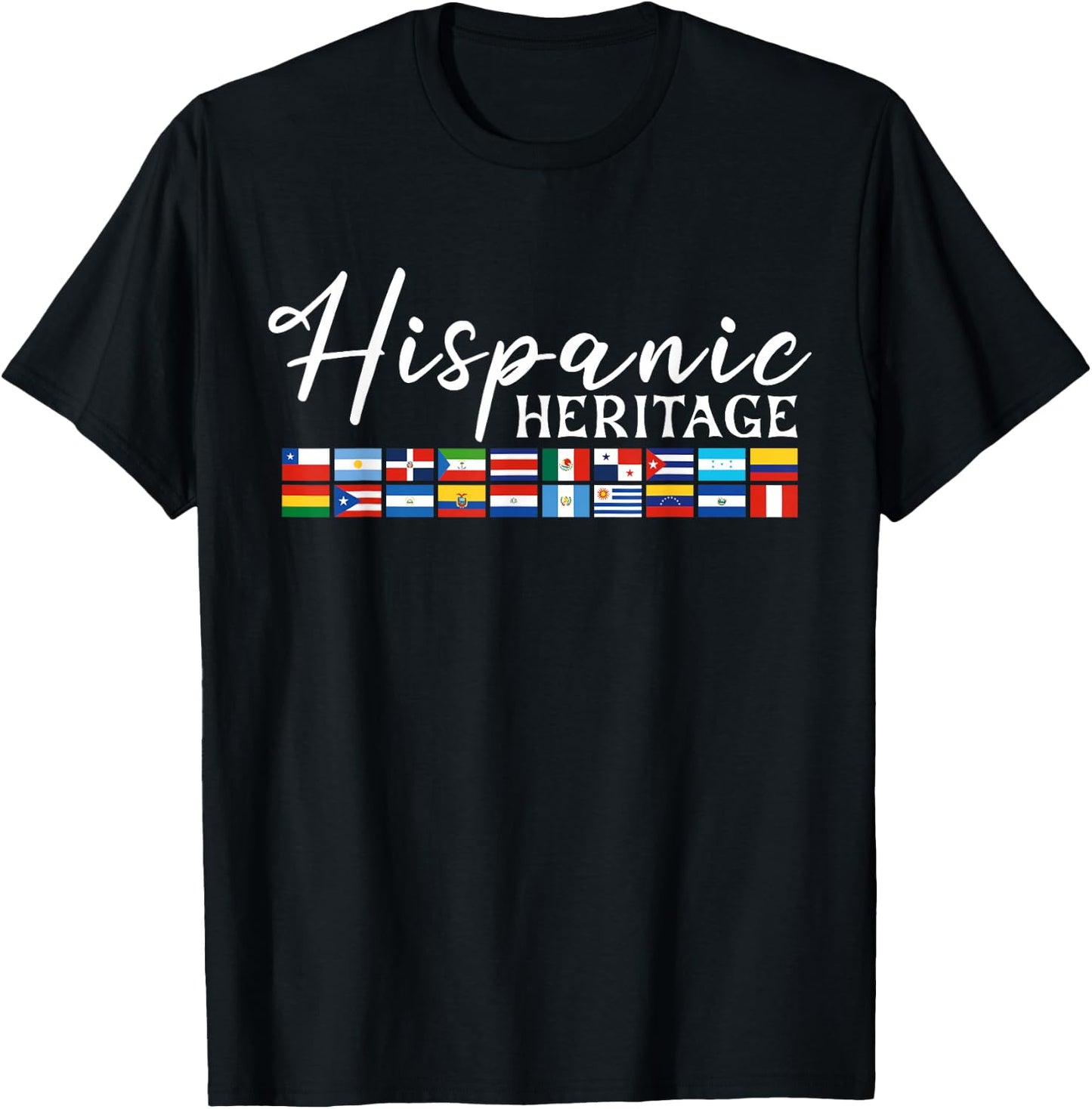 Hispanic Heritage Month Flags Women, Men T-Shirt - T-Shirt | Black