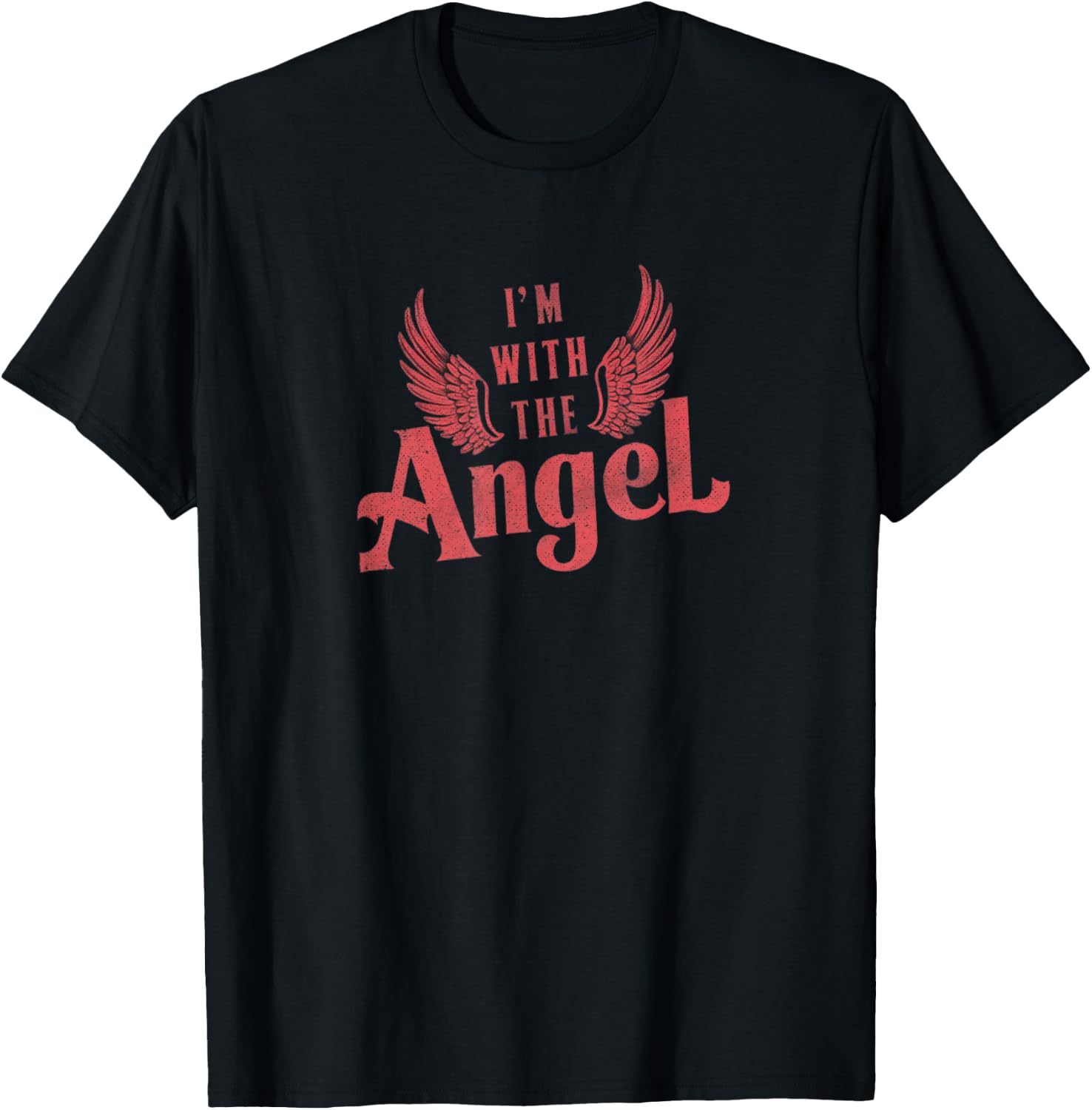 I'm With the Angel Funny Couples Halloween T-Shirt - T-Shirt | Black