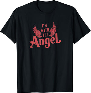 I'm With the Angel Funny Couples Halloween T-Shirt - T-Shirt | Black