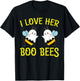 I Love Her Boo Bees Couples Halloween Adult Costume His Men T-Shirt - T-Shirt | Black