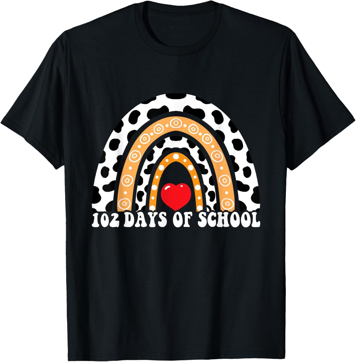 102 Days of School Rainbow Funny Dog 100th Day Kids T-Shirt - T-Shirt | Black