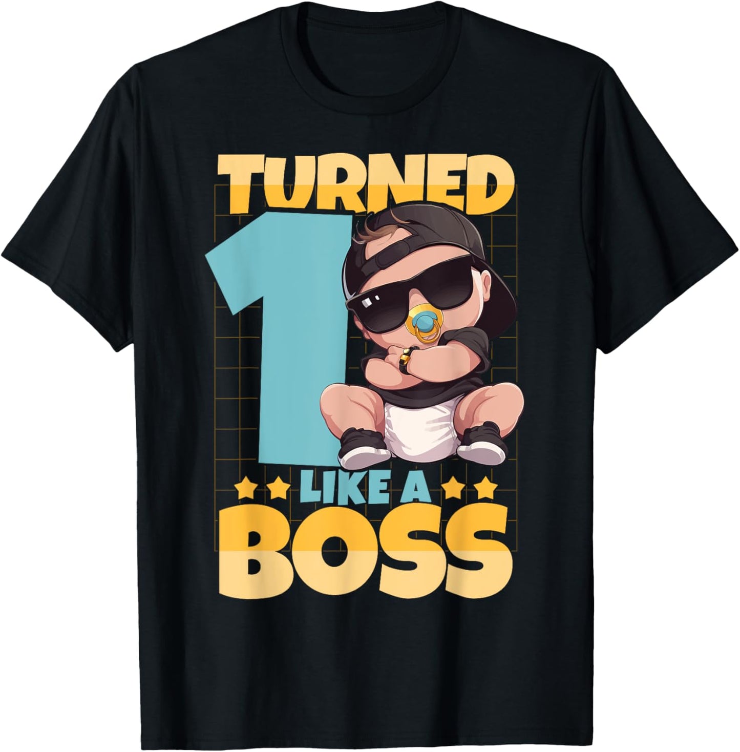 Baby 1st Birthday Boys Girls 1 Year Like a Boss Kids , Black, S T-Shirt - T-Shirt | Black