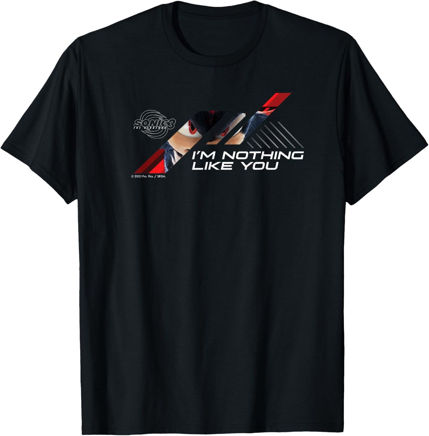 Sonic The Hedgehog 3 - Shadow I'm Nothing Like You T-Shirt - T-Shirt | Black