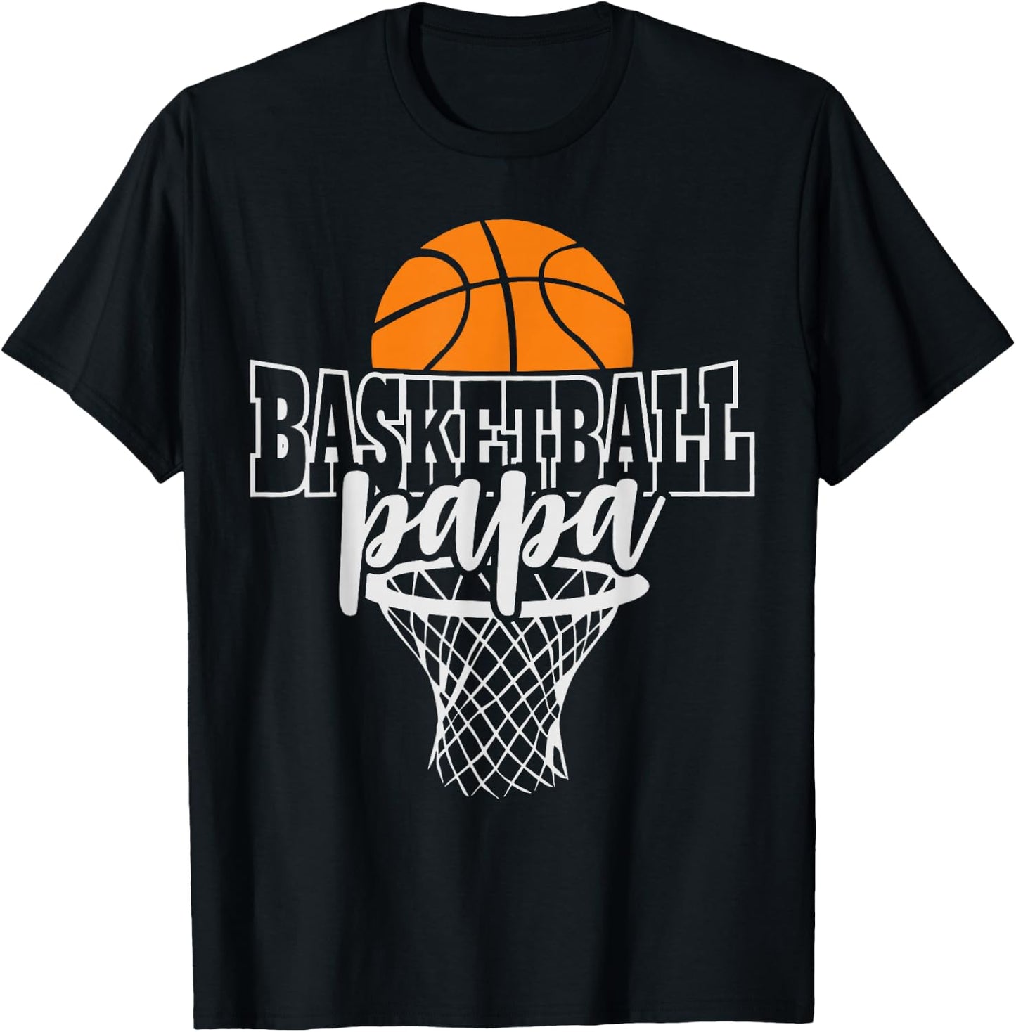 Vintage Proud Basketball Papa Fathers Day Basketball Player T-Shirt - T-Shirt | Black
