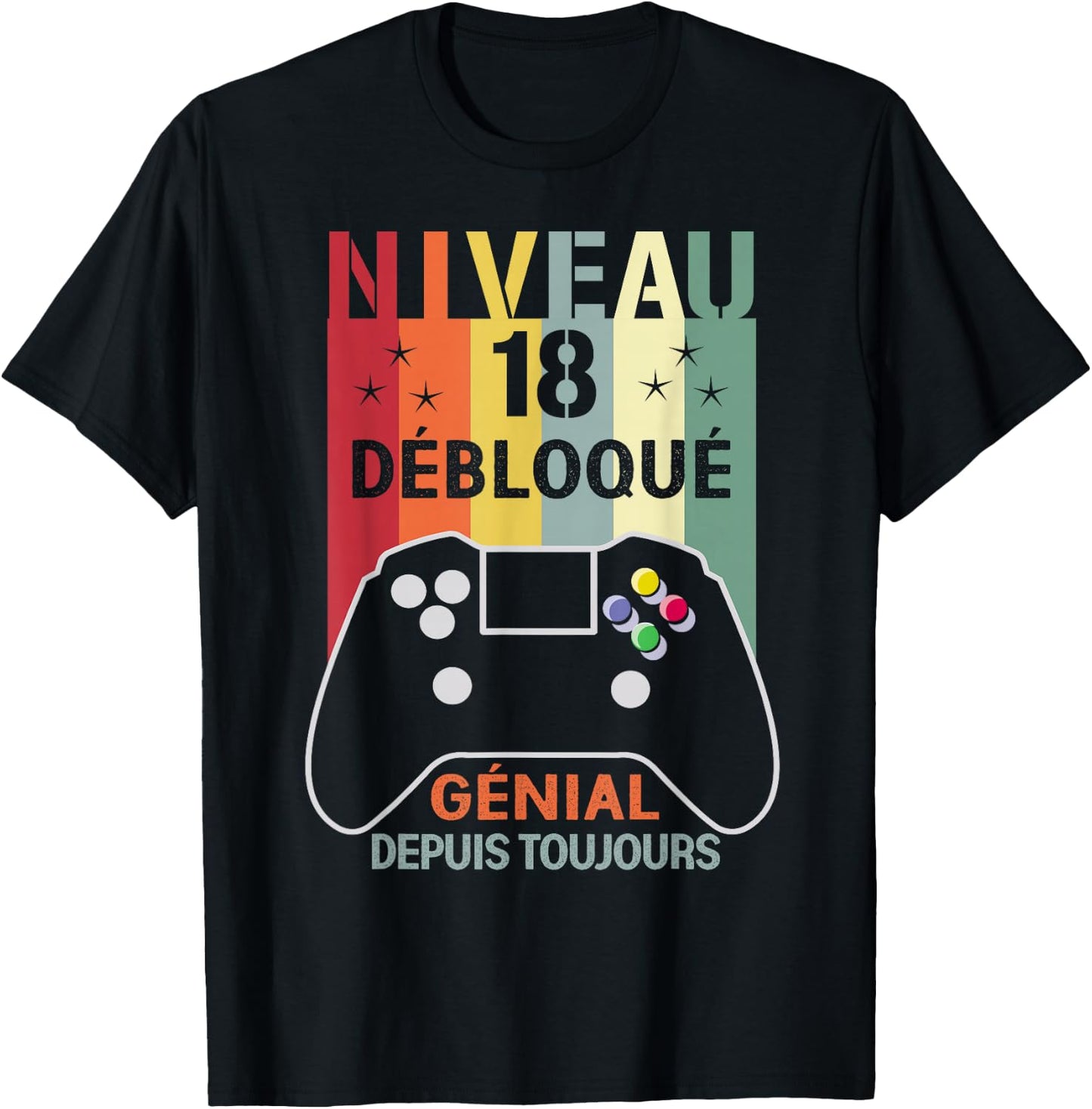 Level 18 Unlocked Funny 18th Birthday Gamer Gift , Black, S T-Shirt - T-Shirt | Black