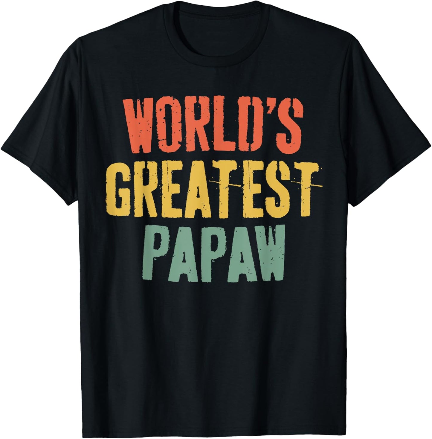 World's Greatest Papaw Shirt Men Grandpa Fathers Day T-Shirt - T-Shirt | Black