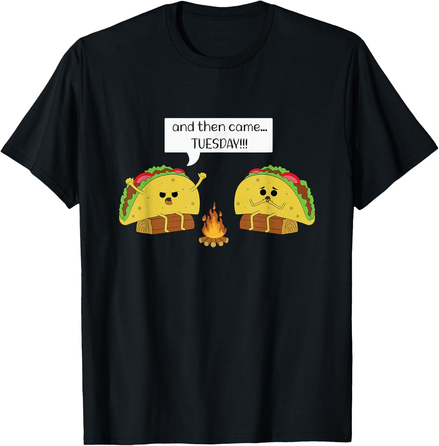 Taco Tuesday - Funny - Text - Humour - Happy -Camping- Jokes Small T-Shirt - T-Shirt | Black