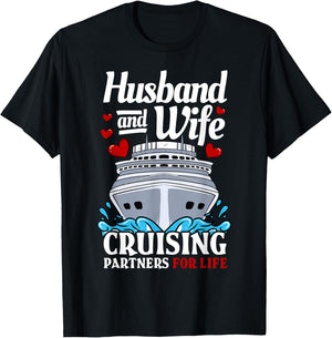 Cruising Cruise Vacation Husband Wife Couple T-Shirt - T-Shirt | Black