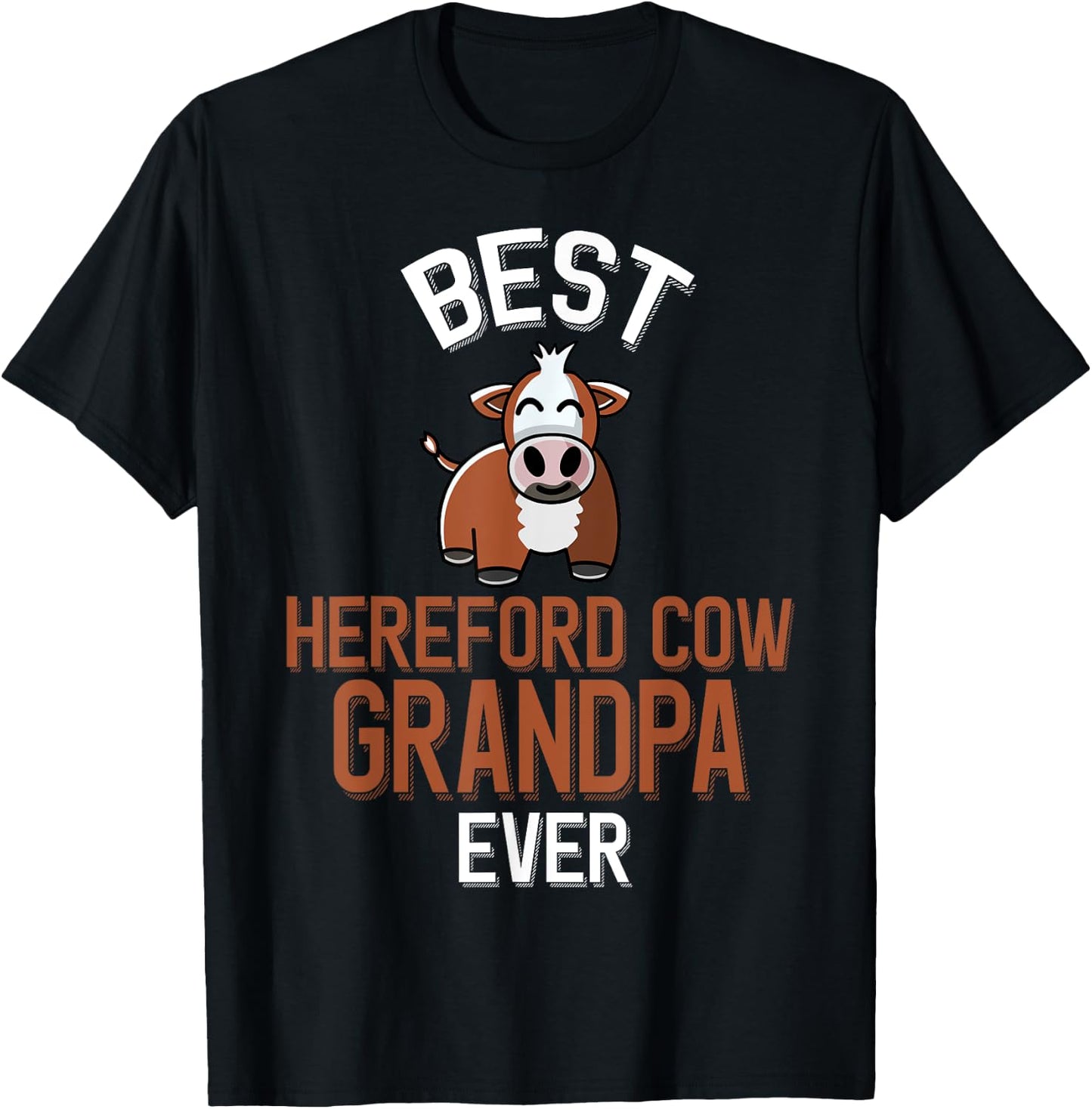 Best Hereford Cow Grandpa Ever T-Shirt - T-Shirt | Black