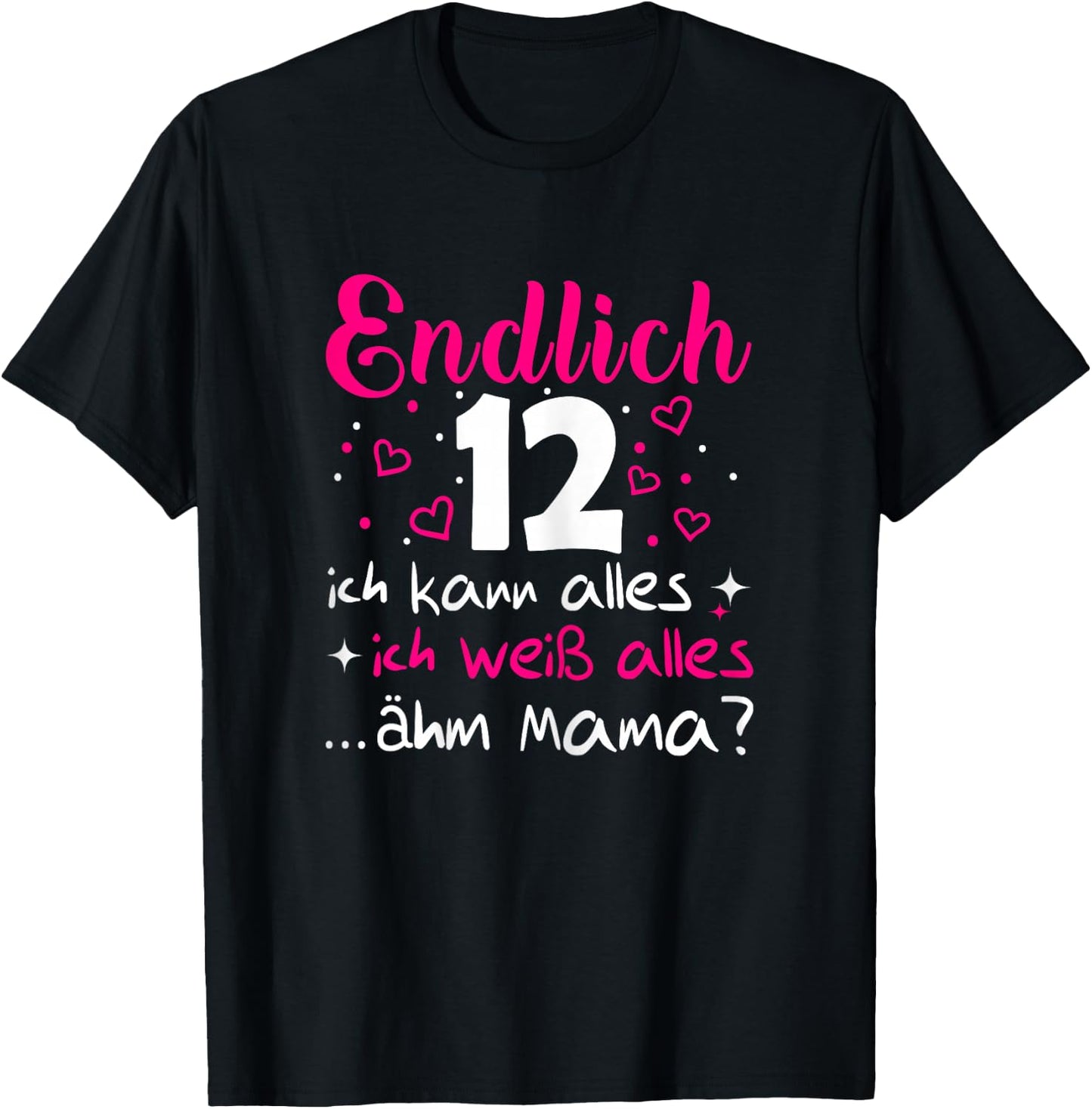 12th Birthday Girl Finally 12 Years , black T-Shirt - T-Shirt | Black