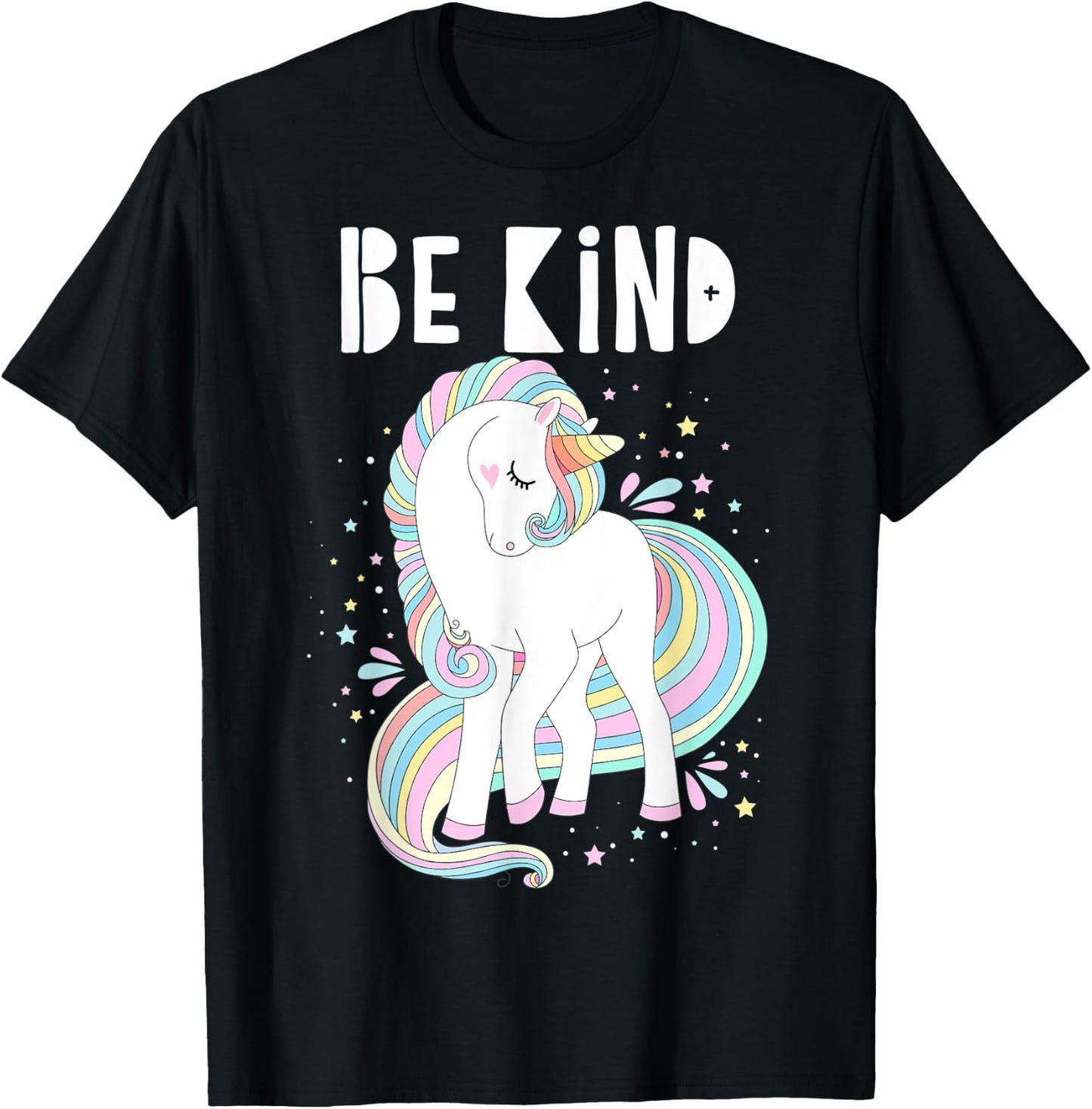 Be Kind - Choose Kindness Anti Bullying Rainbow Unicorn T-Shirt - T-Shirt | Black