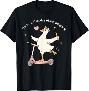 Off to The Last Day of Second Grade Goose 2nd Grade Teacher T-Shirt - T-Shirt | Black