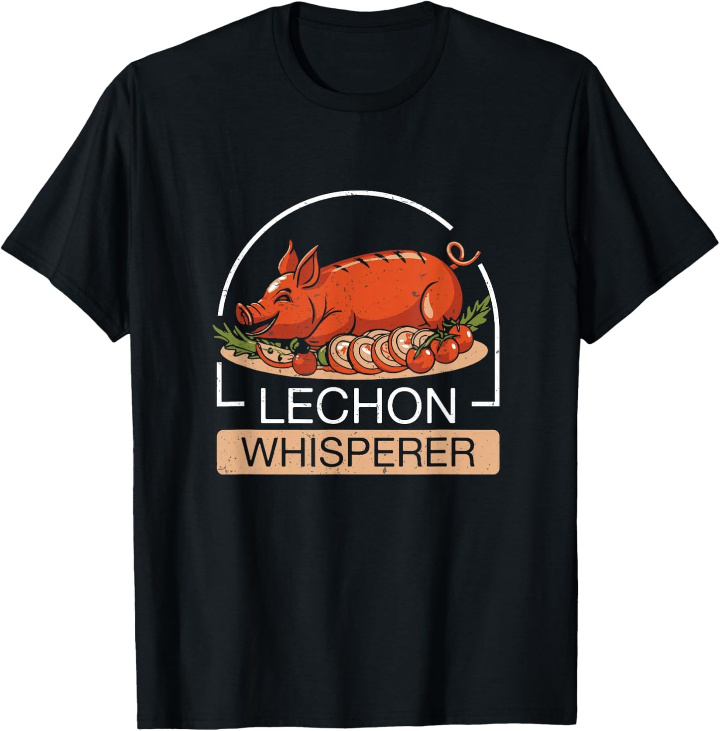 Lechon Whisperer Cool Filipino Roasted Pig Lechon Enthusiast T-Shirt - T-Shirt | Black