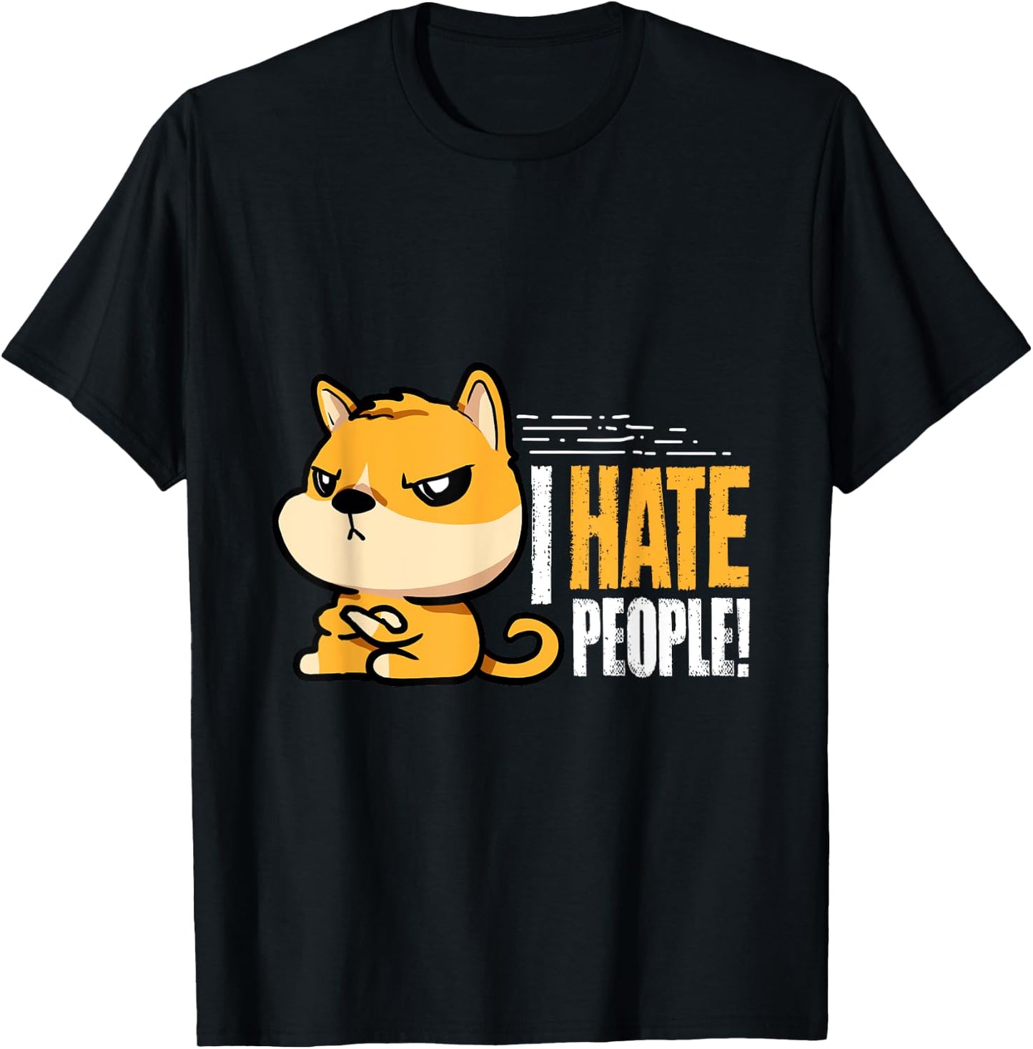 Funny I Hate People Dog Holder T-Shirt - T-Shirt | Black