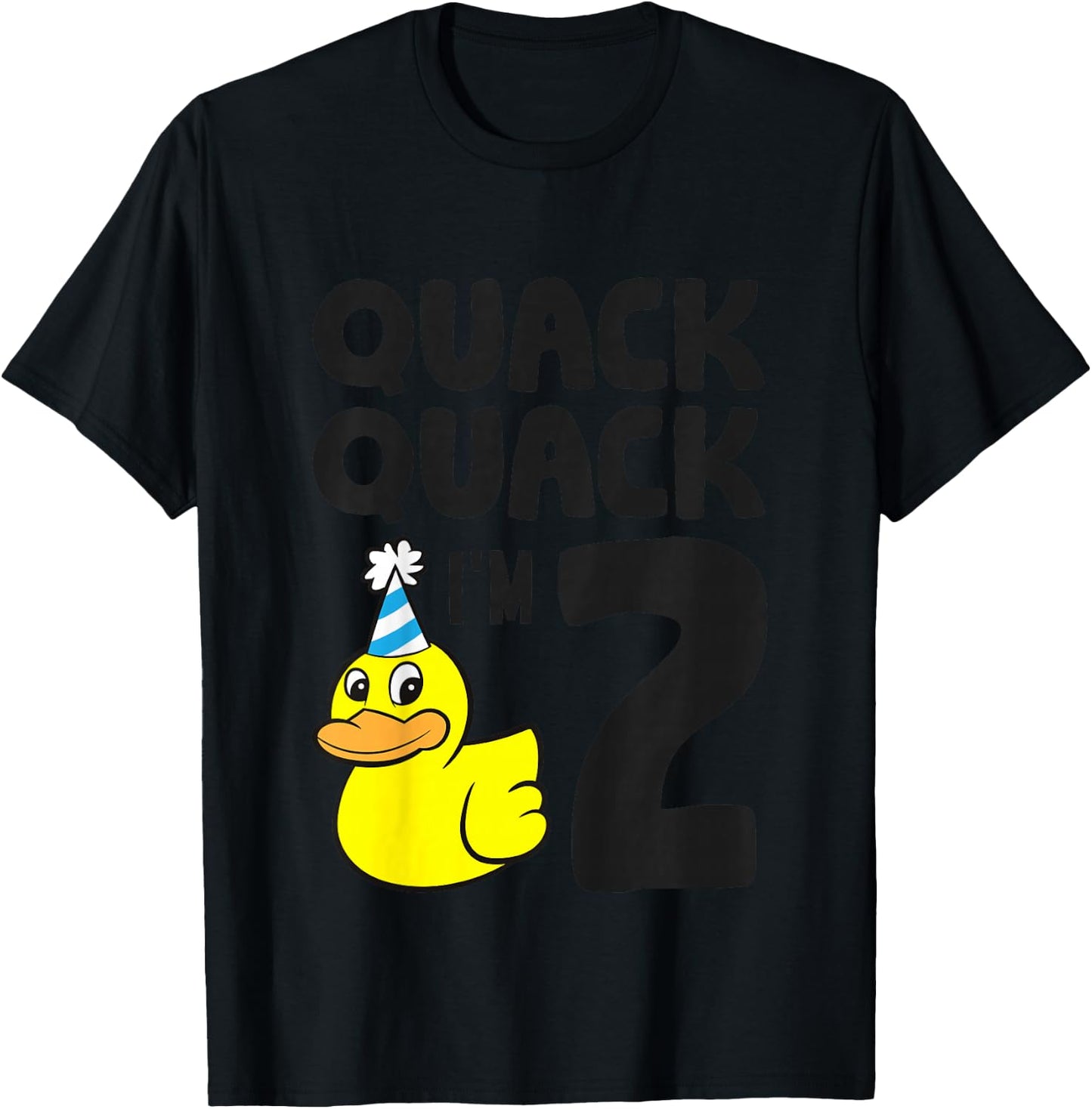 Quack Quack I'm 2 Year Old 2nd Birthday Duck T-Shirt - T-Shirt | Black