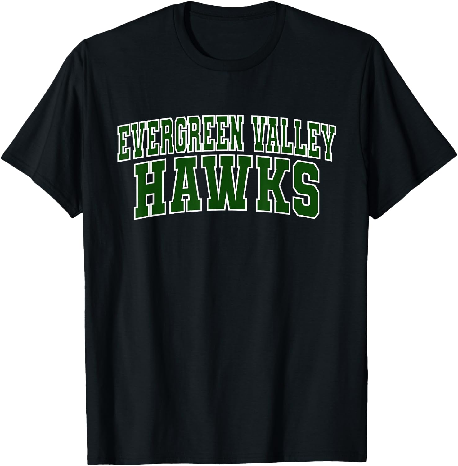Evergreen Valley College Hawks Athletics Sports Fan T-Shirt - T-Shirt | Black