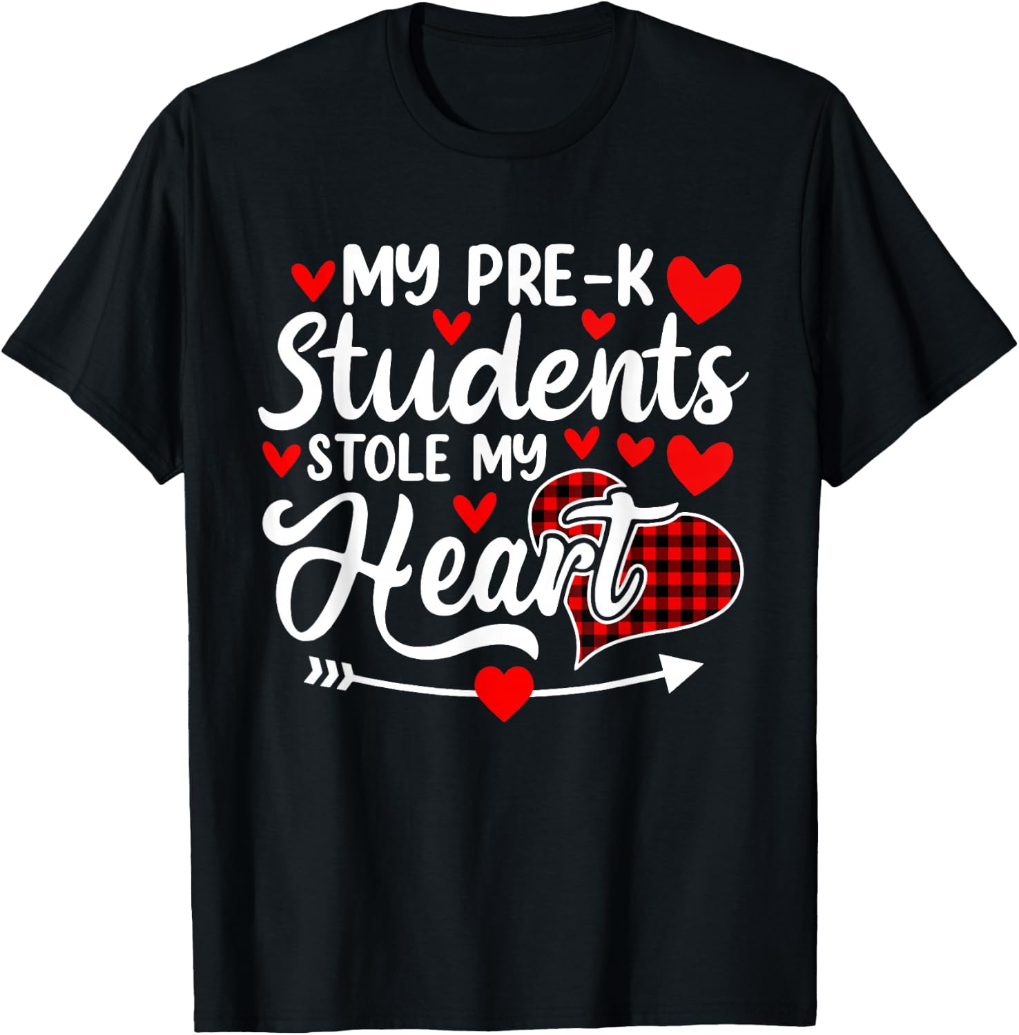 My Pre-K Students Stole My Heart Valentine's Day Teacher T-Shirt - T-Shirt | Black