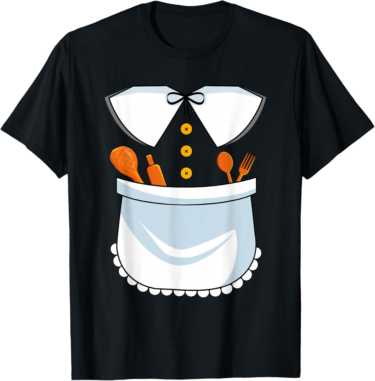 Pilgrim Costume Lady Happy Thanksgiving Kids Girls Women T-Shirt - T-Shirt | Black