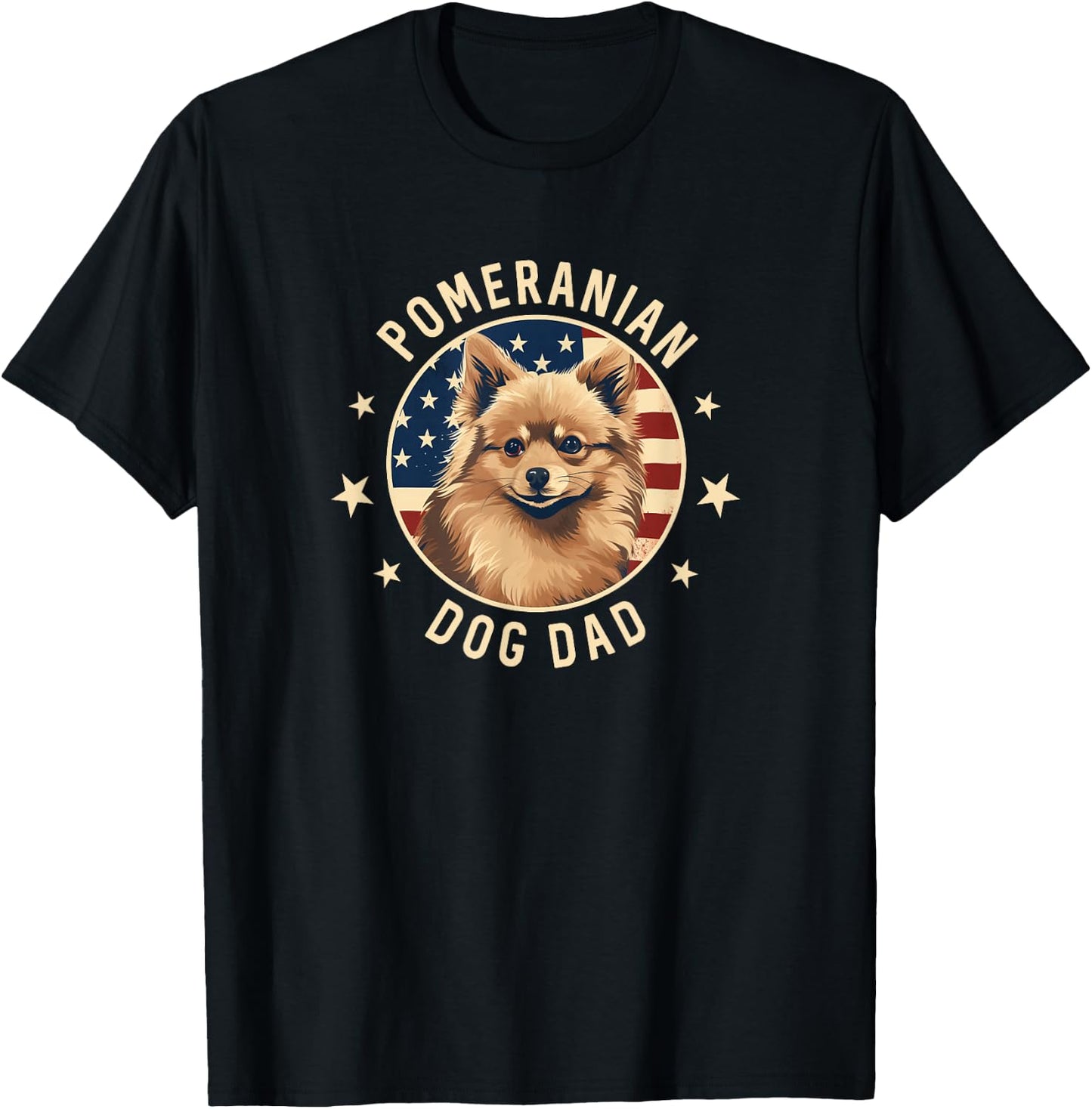 Pomeranian Gifts , Pomeranian Dog Dad T-Shirt - T-Shirt | Black