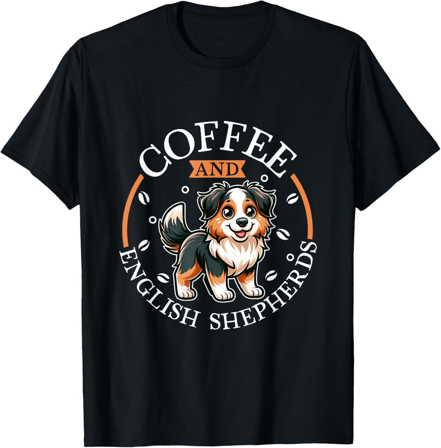 Coffee and English Shepherd T-Shirt - T-Shirt | Black