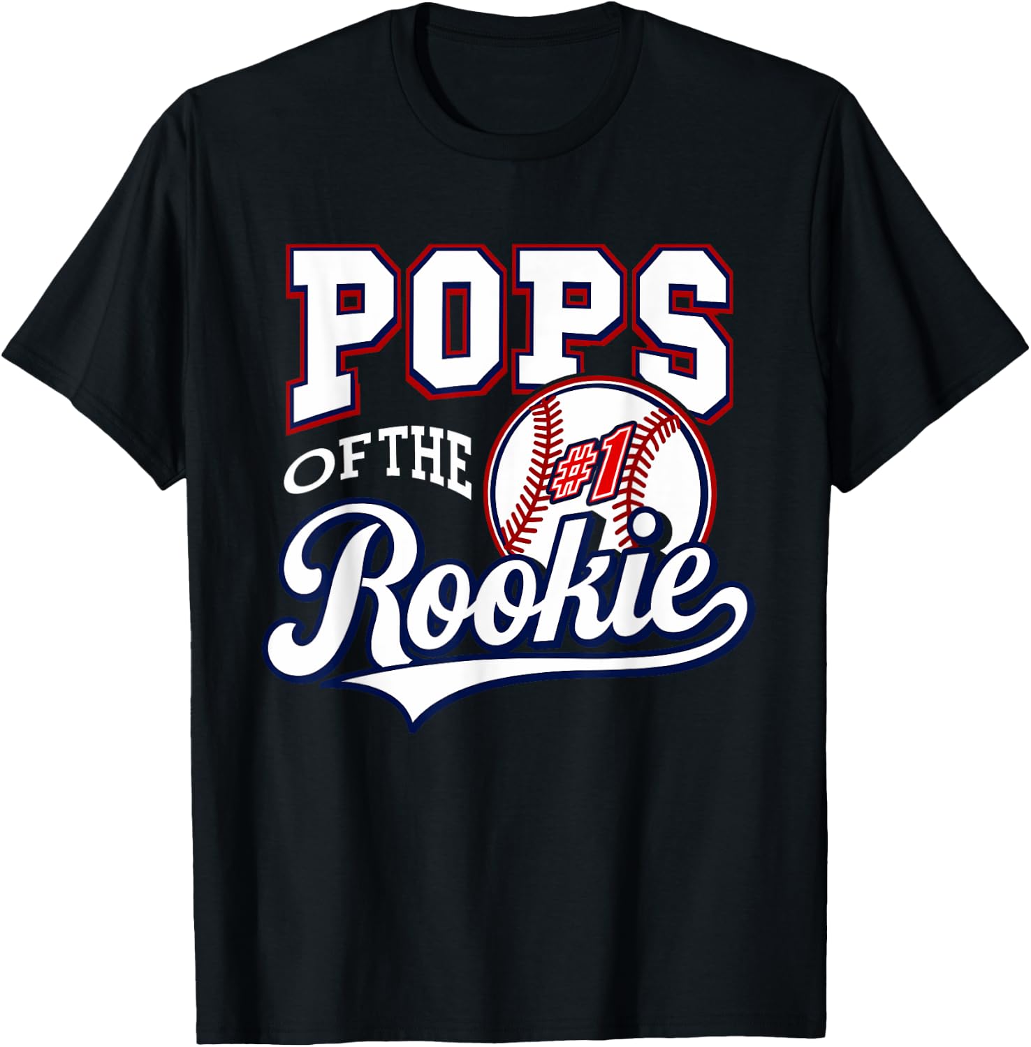 Retro Daddy Pops Of The Number 1 Rookie Baseball T-Shirt - T-Shirt | Black