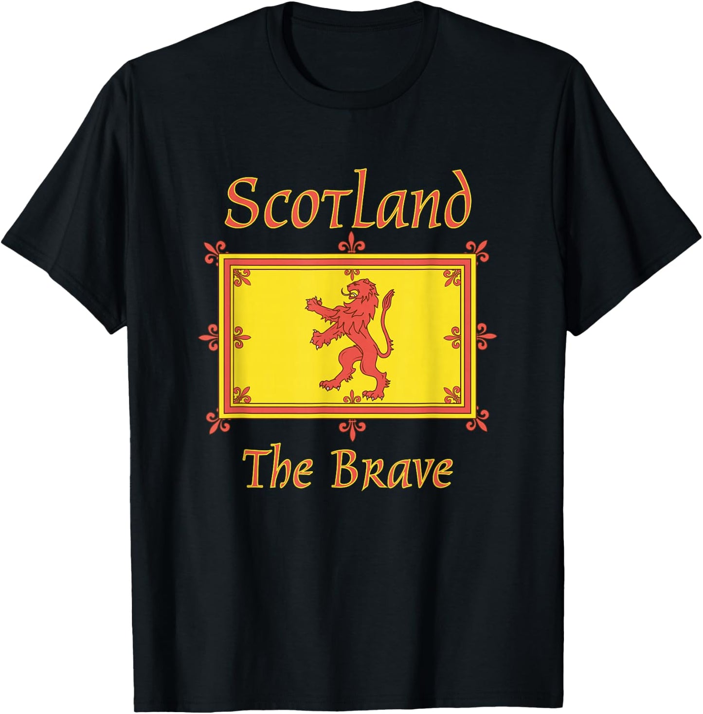 Scotland Brave Flag Lion Vintage Scottish T-Shirt - T-Shirt | Black