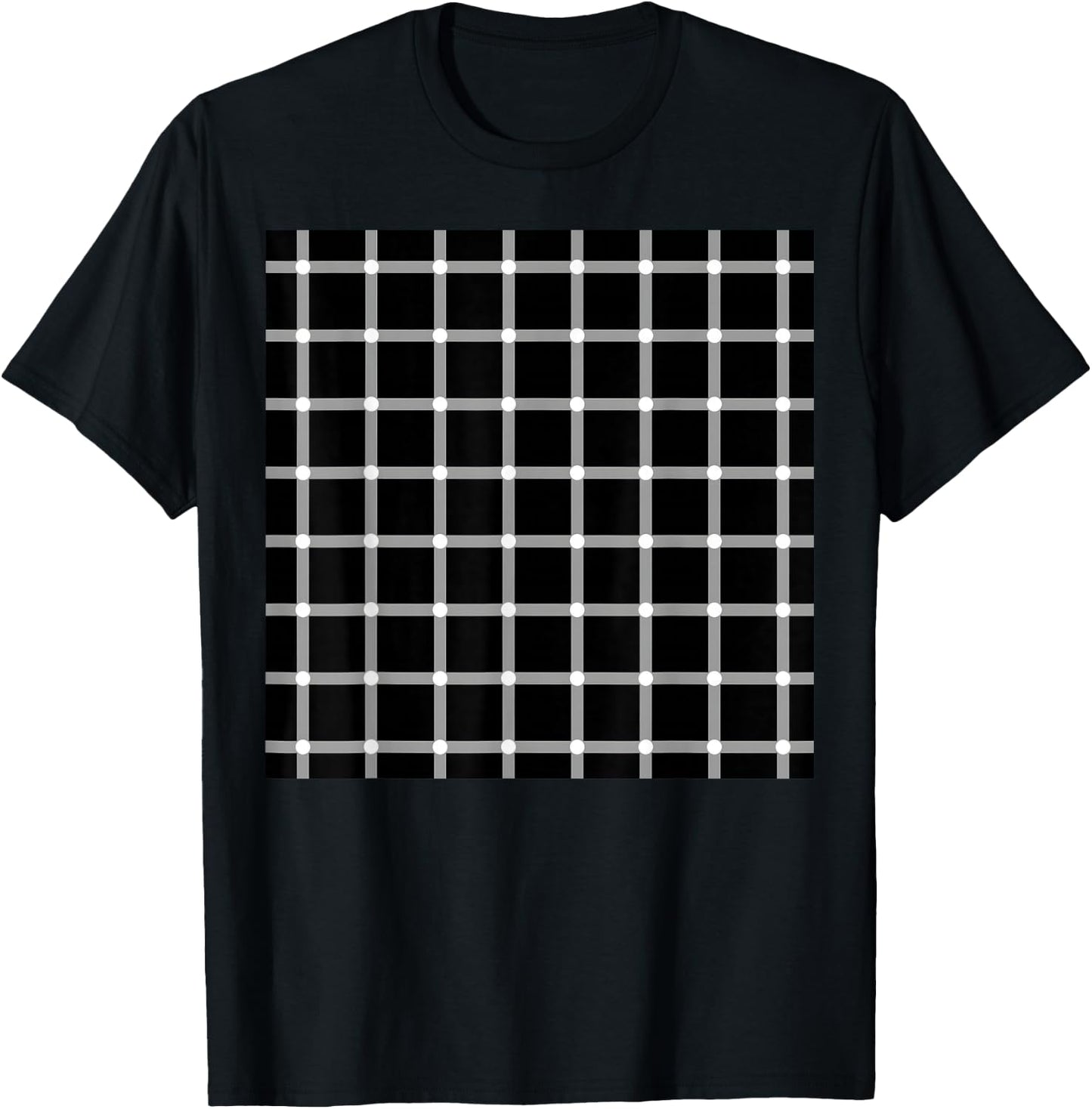 Hermann Grid Optical Illusion Impossible Math Lover T-Shirt - T-Shirt | Black