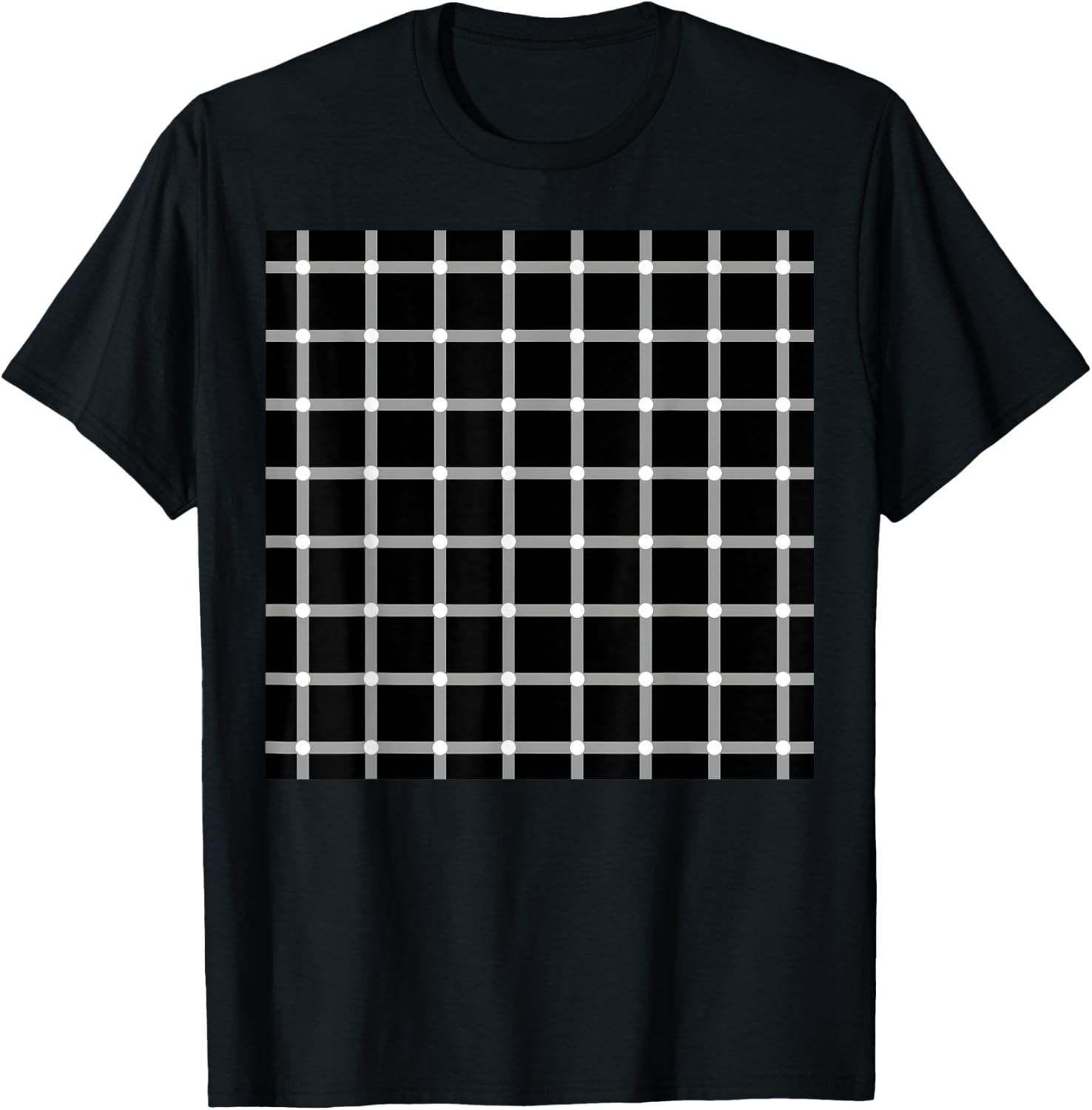 Hermann Grid Optical Illusion Impossible Math Lover T-Shirt - T-Shirt | Black