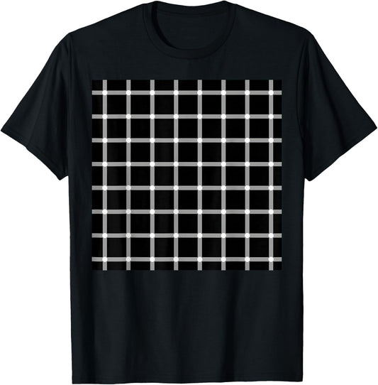 Hermann Grid Optical Illusion Impossible Math Lover T-Shirt - T-Shirt | Black