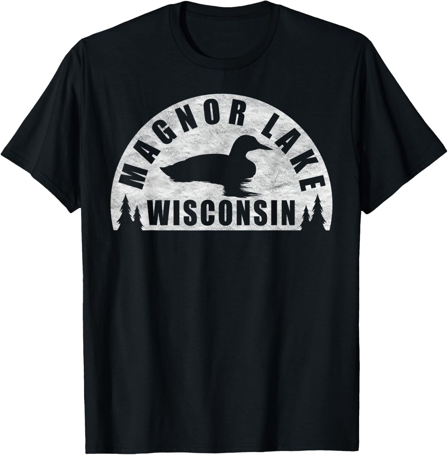 Magnor Lake Northern Wisconsin Loon T-Shirt - T-Shirt | Black