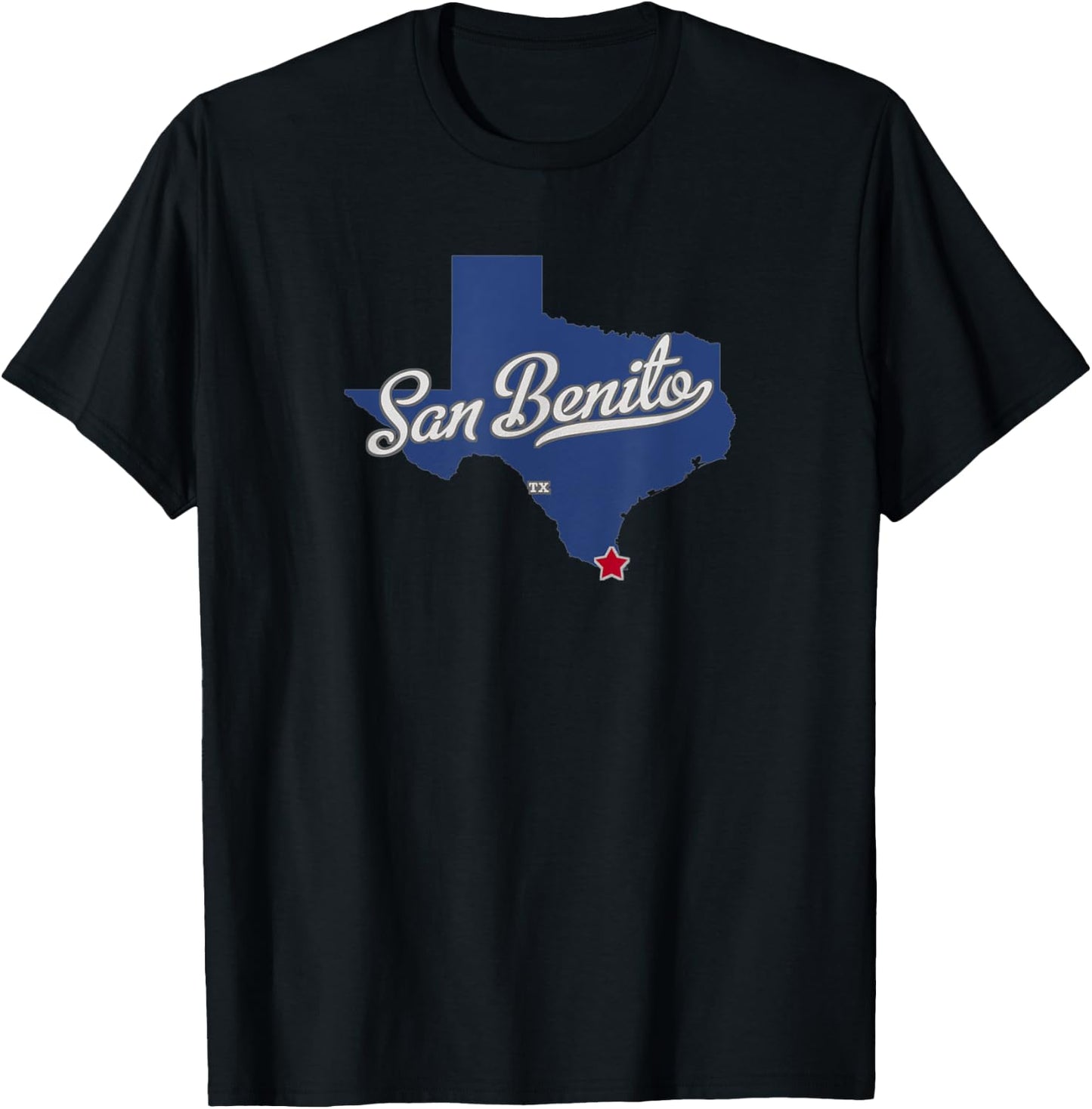 San Benito Texas TX Map T-Shirt - T-Shirt | Black