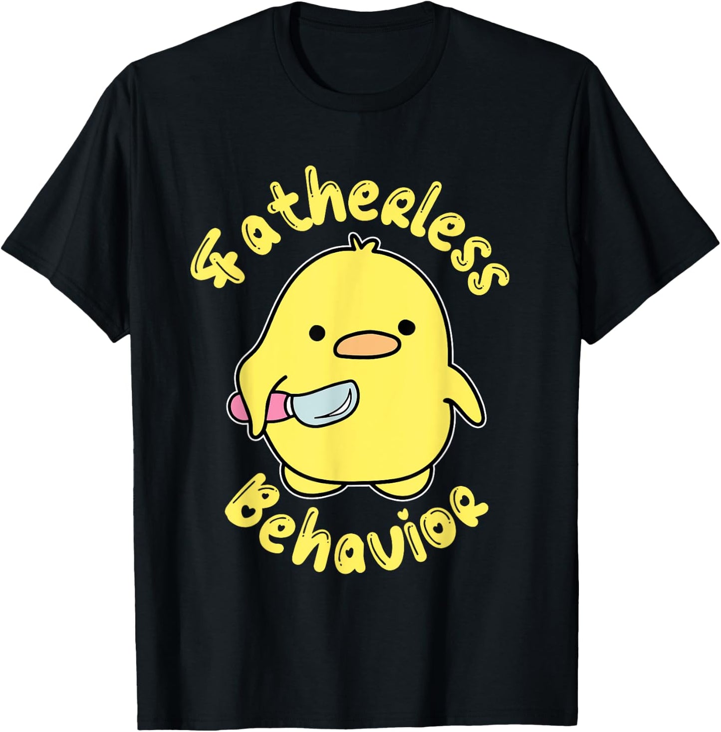 Fatherless Behavior Knife Duck Cute Design T-Shirt - T-Shirt | Black