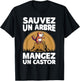 Beaver Humor | Save A Tree Eat A Beaver , Black, S T-Shirt - T-Shirt | Black