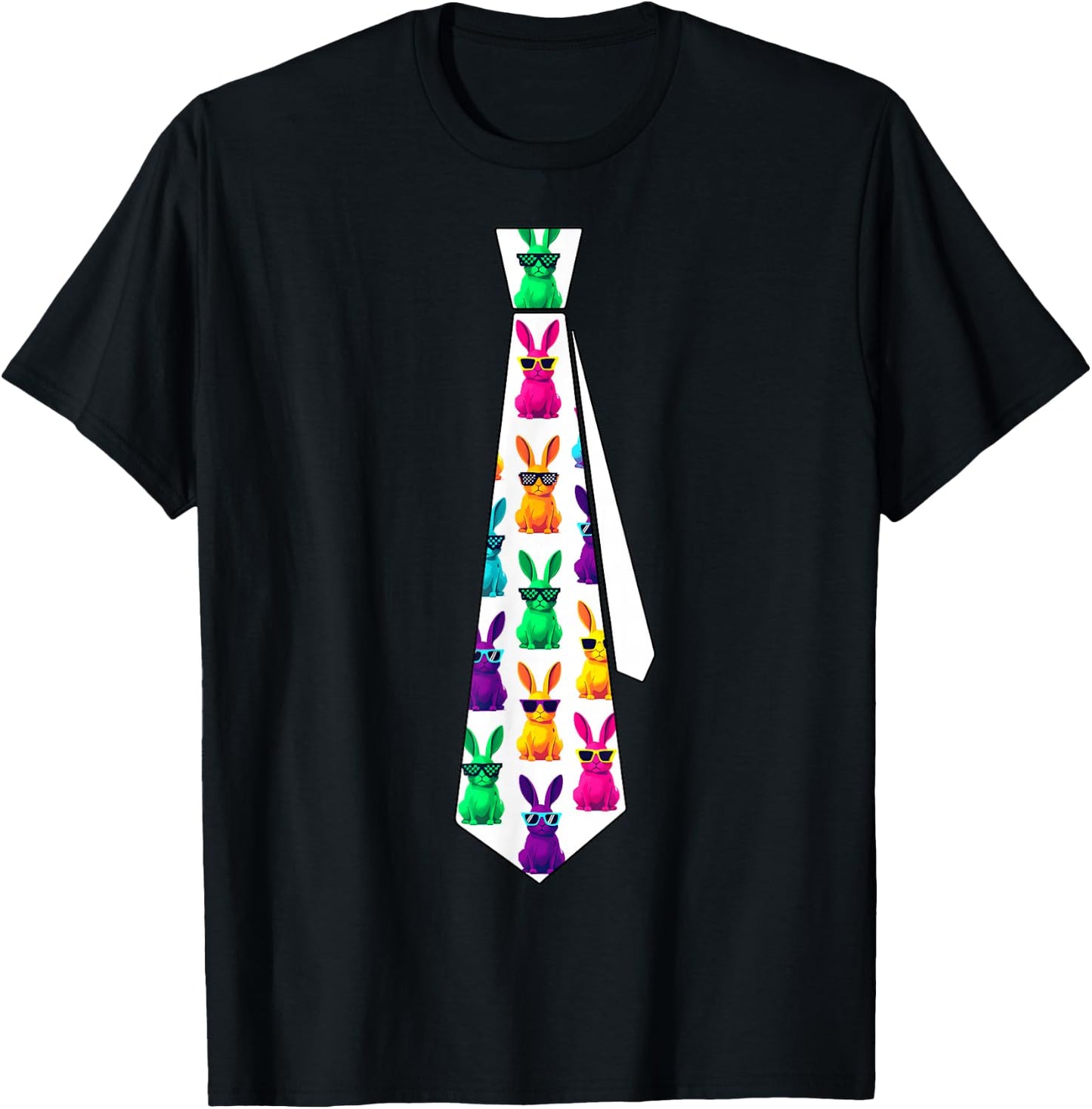 Happy Easter Funny Bunny Tie For Boys Toddlers Men T-Shirt - T-Shirt | Black