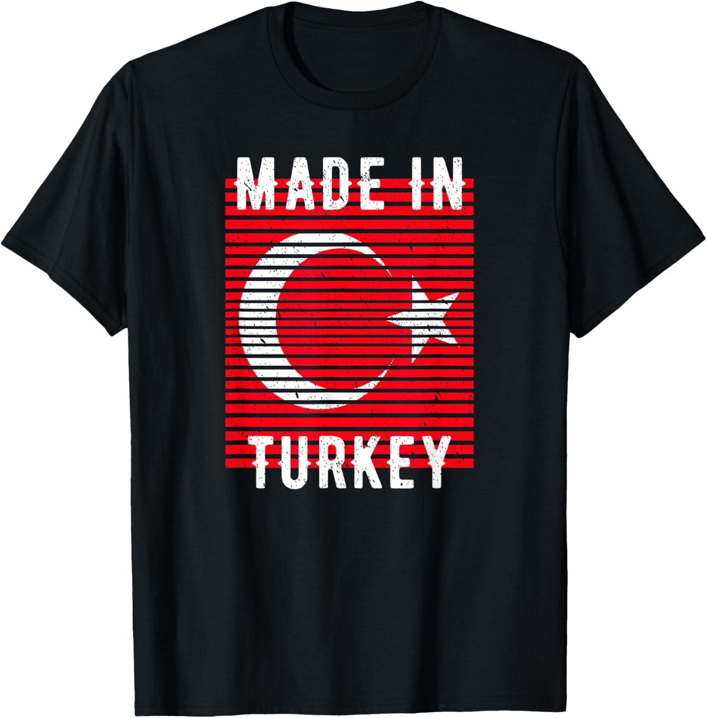 Made In Turkey Turk Home Country Homeland Flag Retro Vintage T-Shirt - T-Shirt | Black