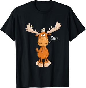 Öhm Elk I Deer Reindeer Forest Animal , black T-Shirt - T-Shirt | Black