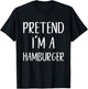 Pretend I'm Hamburger Costume Halloween Simple Kid Burger T-Shirt - T-Shirt | Black
