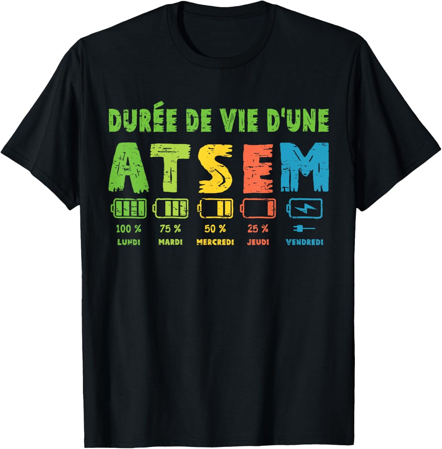 Atsem Women's Funny Atsem Maternelle School End of Year , Black, S T-Shirt - T-Shirt | Black