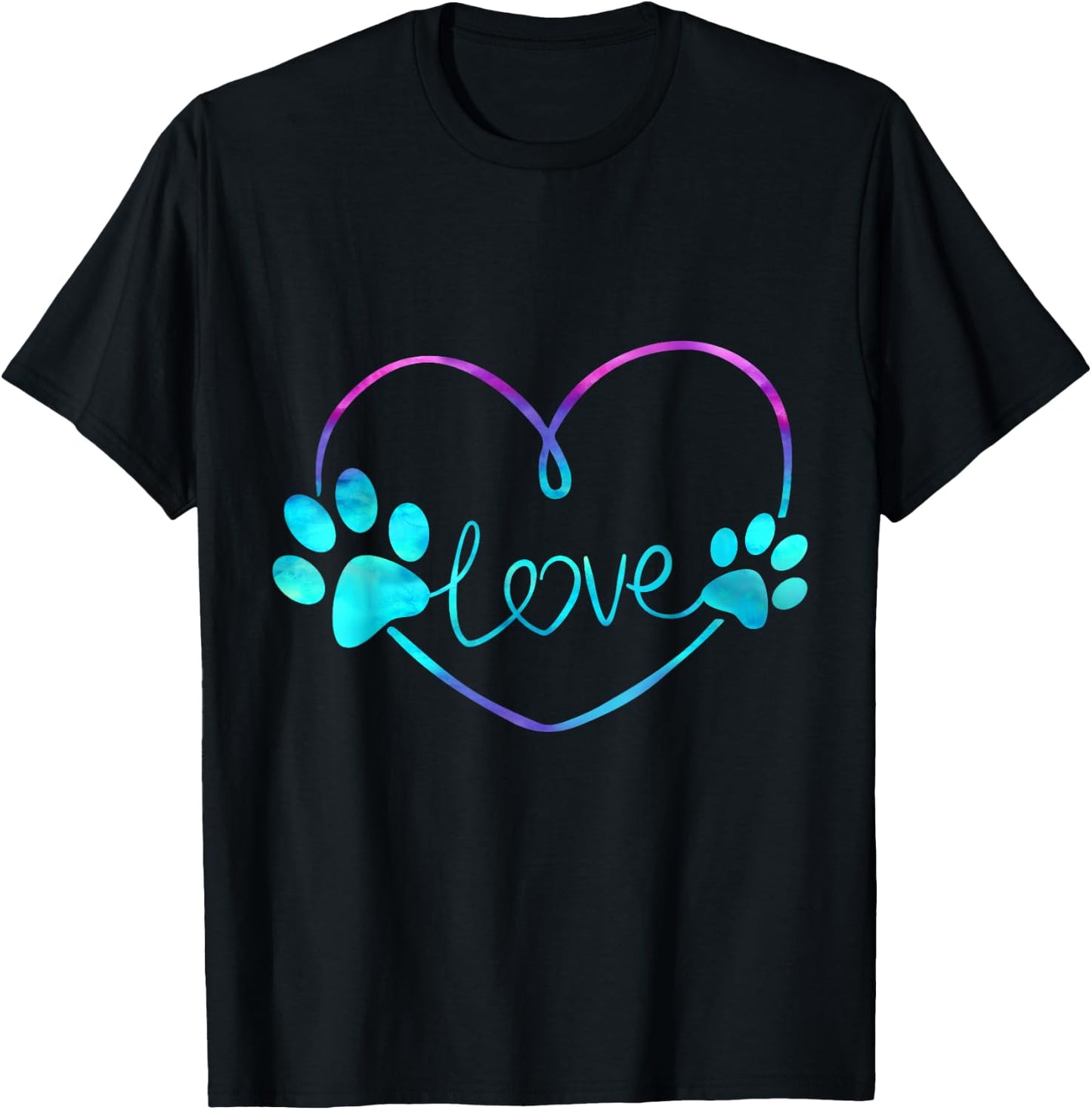 Purple and Teal Dogs with Two Paws , Black, S T-Shirt - T-Shirt | Black