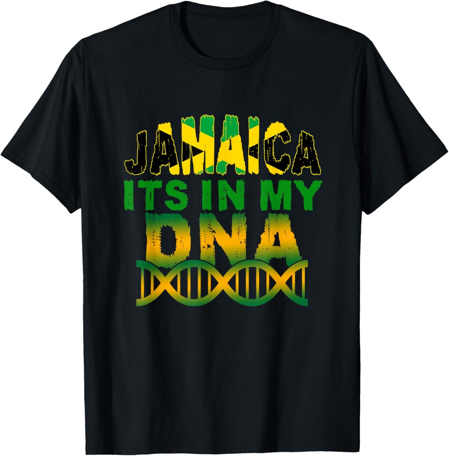 Jamaican Flag Jamaica It`s In My DNA Men Women Kids T-Shirt - T-Shirt | Black