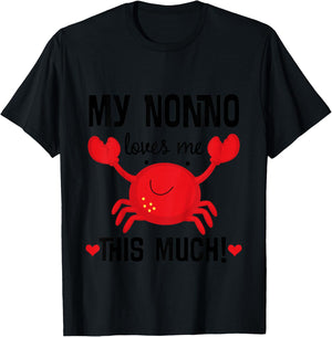 Kids My Nonno Loves Me Grandson Crab T-Shirt - T-Shirt | Black