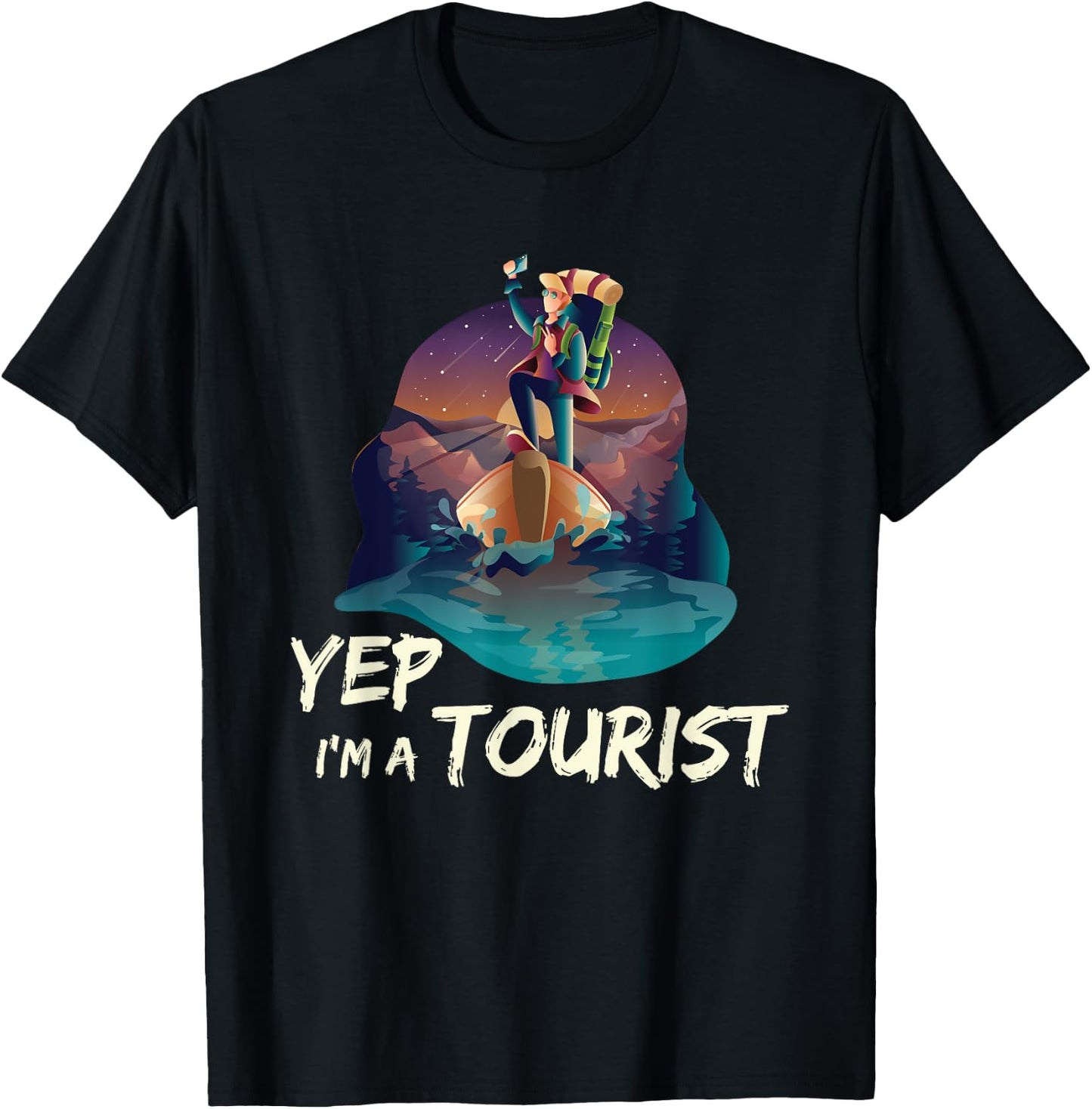 Cool Yep I Am A Tourist Shirt Tourist Gift Travellers T-Shirt - T-Shirt | Black