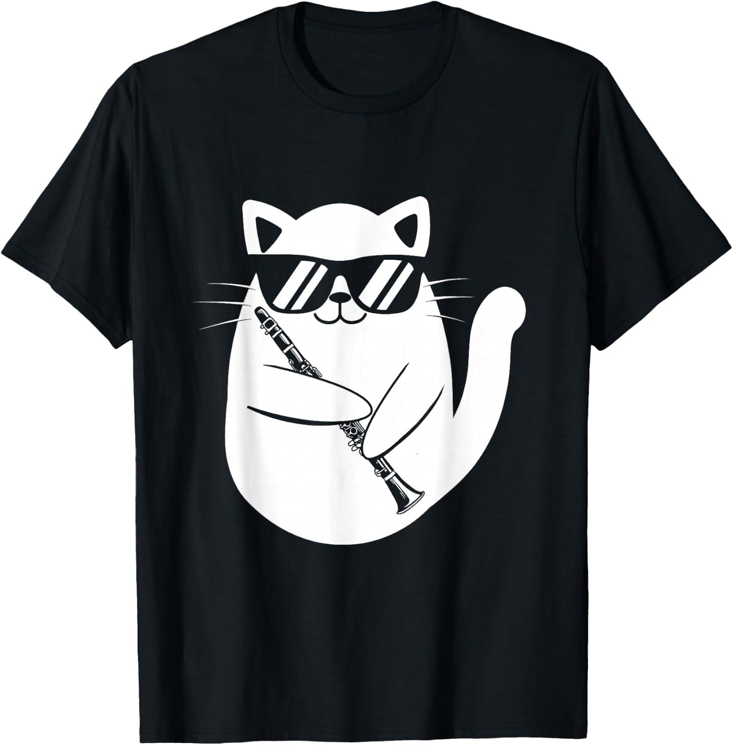 Clarinet Player - Cat Clarinetist Music Lover Marching Band T-Shirt - T-Shirt | Black