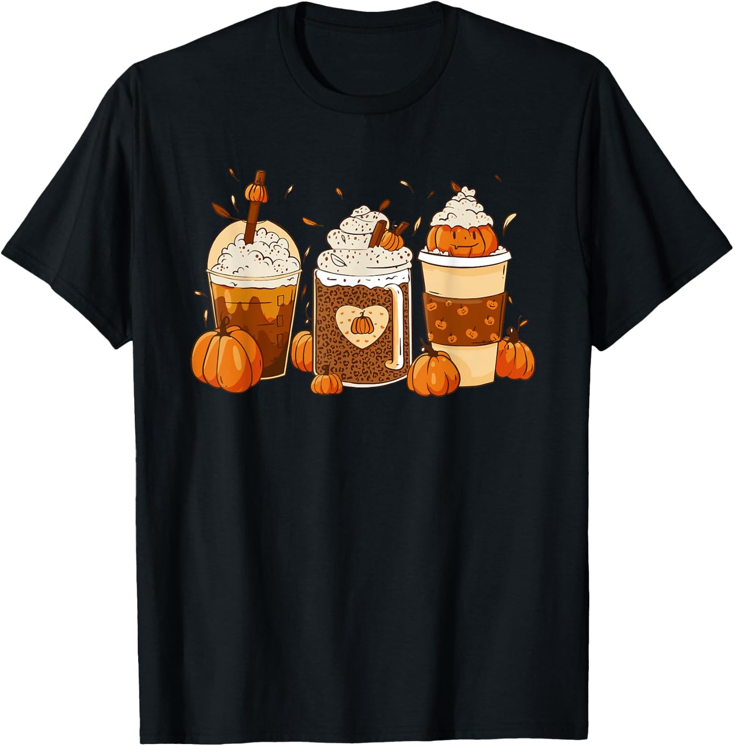 Pumpkin Spice Latte Fall Coffee Thanksgiving Shirt T-Shirt - T-Shirt | Black
