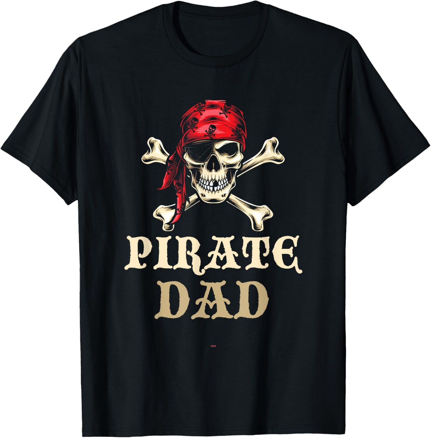 Pirate Dad Skull Halloween Funny Matching Family Costume , Black, S T-Shirt - T-Shirt | Black