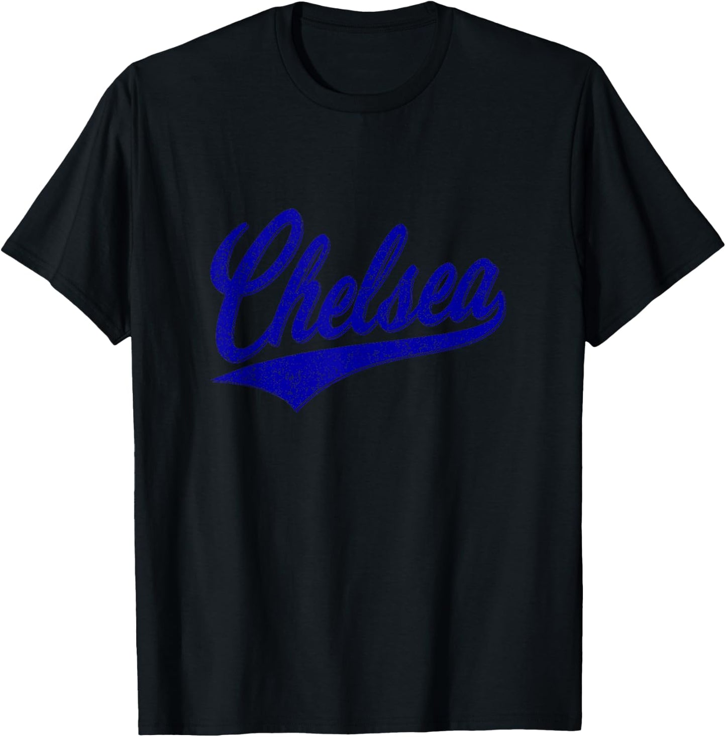 Chelsea London England Script Classic Sporty T-Shirt - T-Shirt | Black