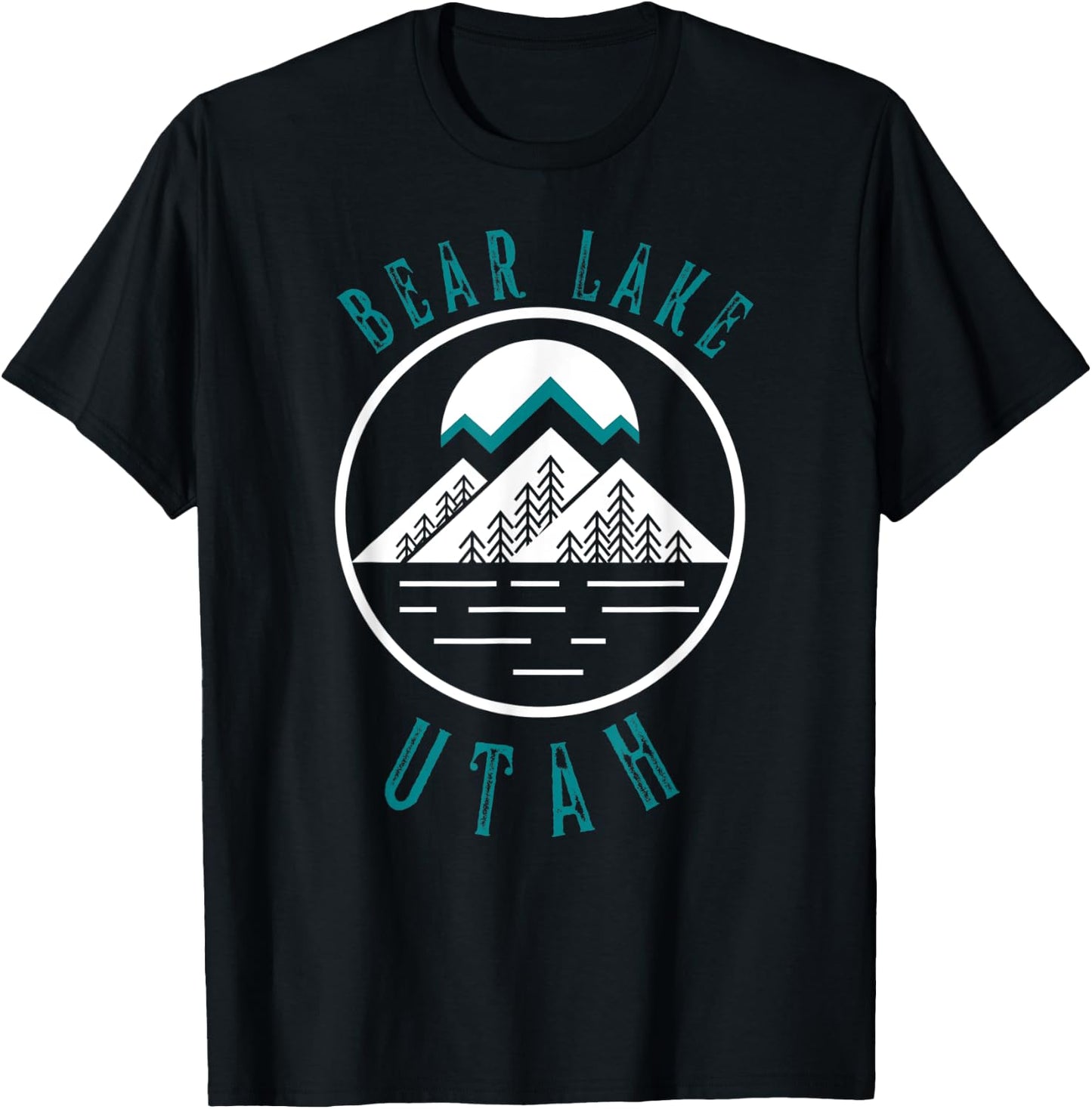 Bear Lake Utah Mountain Skiing Hiking Fishing Boating T-Shirt - T-Shirt | Black